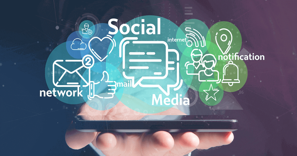Celular con proyección holográfica de redes sociales