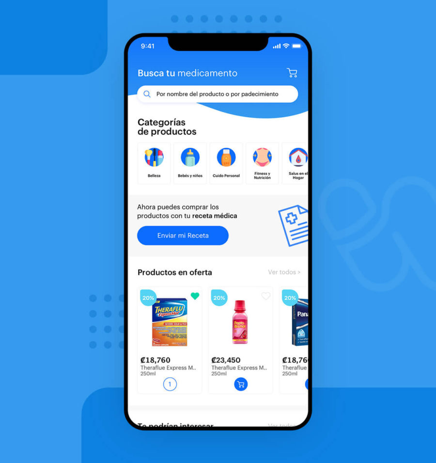 Diseño UX UI para pantalla de inicio de aplicación winu Costa Rica