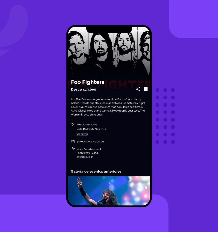 Diseño UX y UI para el detalle de un evento