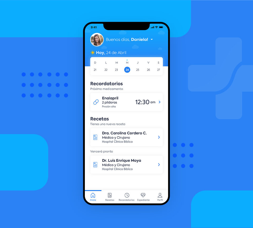 Mockup of DigiMed in cellphone