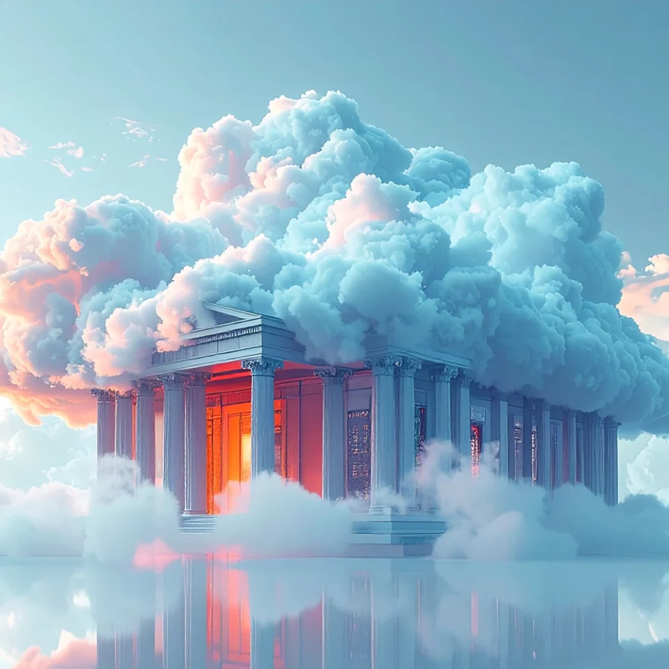 Imagen creada con IA de un banco con una sobre el tejado