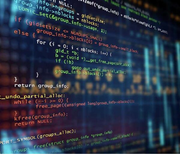 Close-up of software development codes