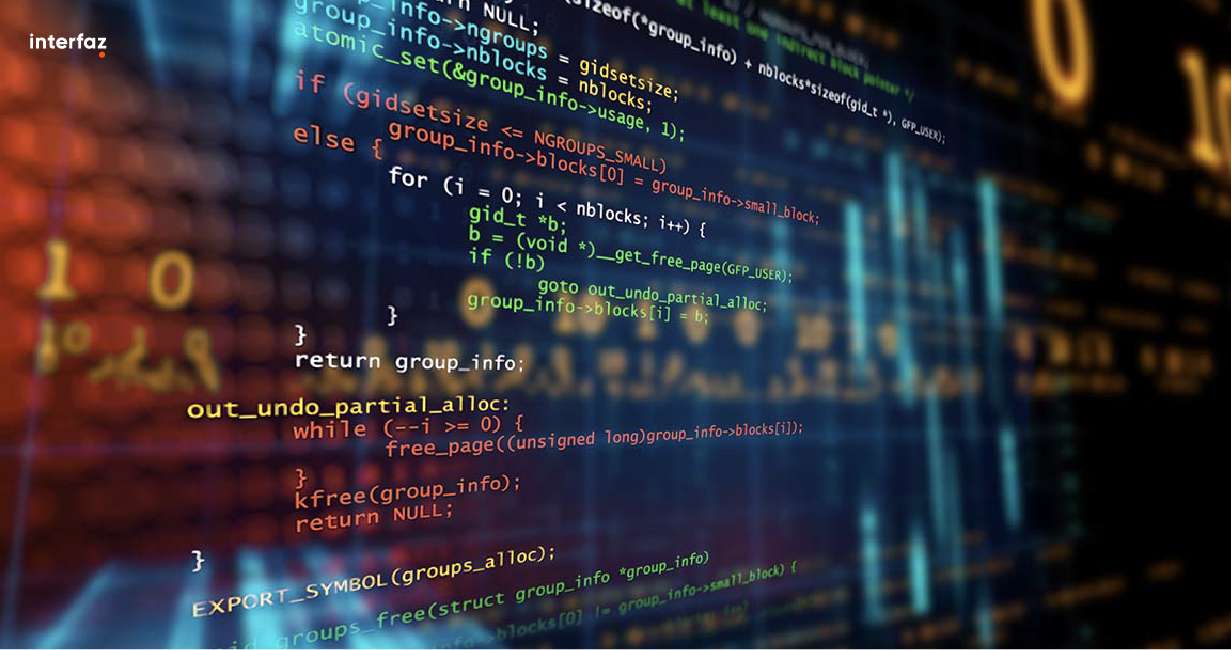 Close-up of software development codes